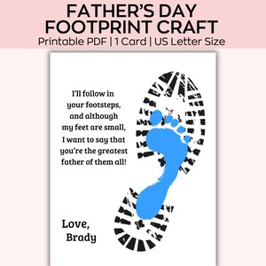 Vatertagsgedicht zum Ausdrucken, Kinder-Fußabdruck-Andenken, Vintage-Happy-Vatertag, DIY-Bastelgeschenk für Papa, Geschenk für Papa