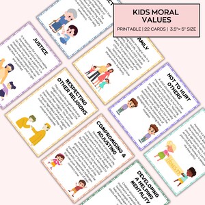 Flashcards voor morele waarden voor kinderen, hulpmiddelen en hulpmiddelen voor acceptatie- en commitment-therapie, kindertherapie, eenheid voor het onderwijzen van overtuigingen