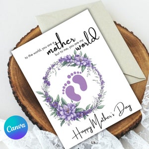 Arte dell'impronta della festa della mamma, Arte dell'impronta della festa della mamma, Per il mondo sei una madre, Artigianato per bambini Artigianato per bambini Artigianato per l'asilo nido