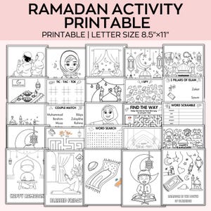 Atividade para imprimir sobre o Ramadã, atividades para o Eid, livro de atividades sobre o Ramadã, colorir sobre o Ramadã, crianças sobre o Ramadã, projetos de sala de aula