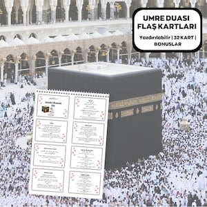 Omra Duas imprimable, Cartes de la Omra en turc, Guide de la Omra, Duas pour la Omra, Cartes mémoire de la Omra, Cartes Dua islamiques, translittération en anglais