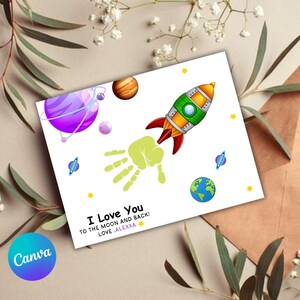 Mutter- / Vatertag druckbar, ich liebe dich bis zum Mond, Ressourcen für Lehrer und Eltern, Basteln für Vorschul- und Kindergartenkinder