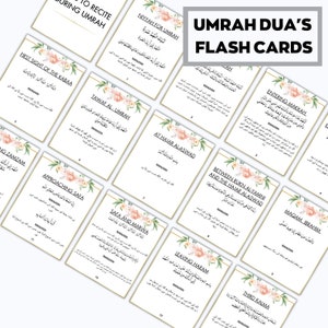 Umrah Duas para impressão, cartões Umrah, guia Umrah, livro Umrah, Duas para Umrah, flashcards Umrah, cartões Dua islâmicos, transliteração para urdu