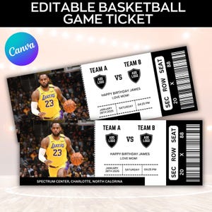 Biglietti personalizzati per il basket, biglietti NBA, biglietti a sorpresa per il basket, modello di biglietto per il basket, biglietto regalo per il basket, biglietti sportivi