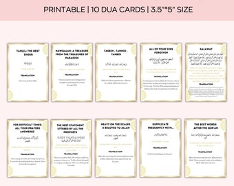 Cartes Dua imprimables, Duas, Dhikr, Duas quotidiens, Duas islamiques, Livre Dua, Cartes flash Dua, Cartes numériques, Islamique imprimable, Duas de tous les jours