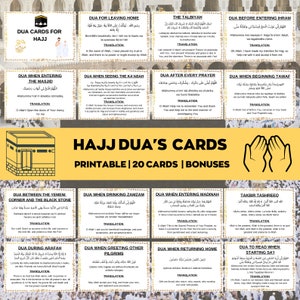 Hajj/Omra Duas imprimable, cartes Dua Omra, cartes Dua imprimables, Omra Duas numérique, Guide de la Omra, livre de la Omra, Duas pour la Omra, carte mémoire de la Omra
