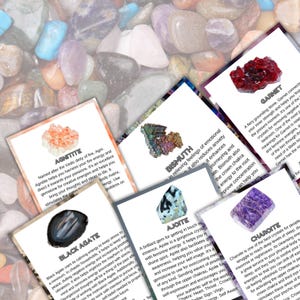 120 tarjetas imprimibles con significados de cristales, tarjetas imprimibles con significados de piedras preciosas, uso personal y comercial, guías de curación y bienestar con cristales