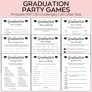Graduation Party Games, Class of 2024 Graduation Games, College Grad Party, High School Graduation, Grad Night Games