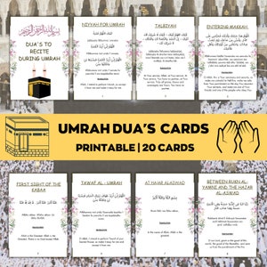 Omra Duas imprimable, cartes florales de la Omra, cartes Dua imprimables, Omra Duas numérique, Guide de la Omra, livre de la Omra, Duas pour la Omra, Cartes de la Omra