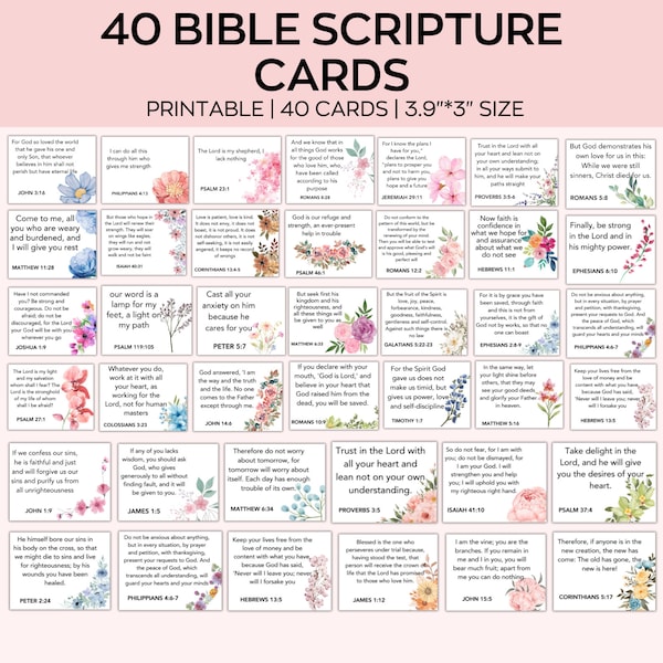 Scriptue Cards.pdf Scripture Cards - Etsy