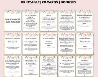 Umrah Duas Printable, Umrah Cards, Umrah Guide, Umrah Book, Duas for Umrah, Umrah Flashcards, Islamic Dua Cards, Transliteration to English