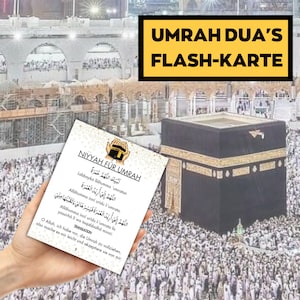 Umrah Duas afdrukbaar, Duitse Umrah-kaarten, Dua-kaarten afdrukbaar, Umrah Duas Digital, Umrah Guide, Umrah Book, Duas voor Umrah, Umrah Flashcards