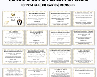 Hajj/Umrah Duas Printabl, Dua Umrah Cards, Dua Cards Printable, Umrah Duas Digital, Umrah Guide, Umrah Book, Duas for Umrah, Umrah Flashcard