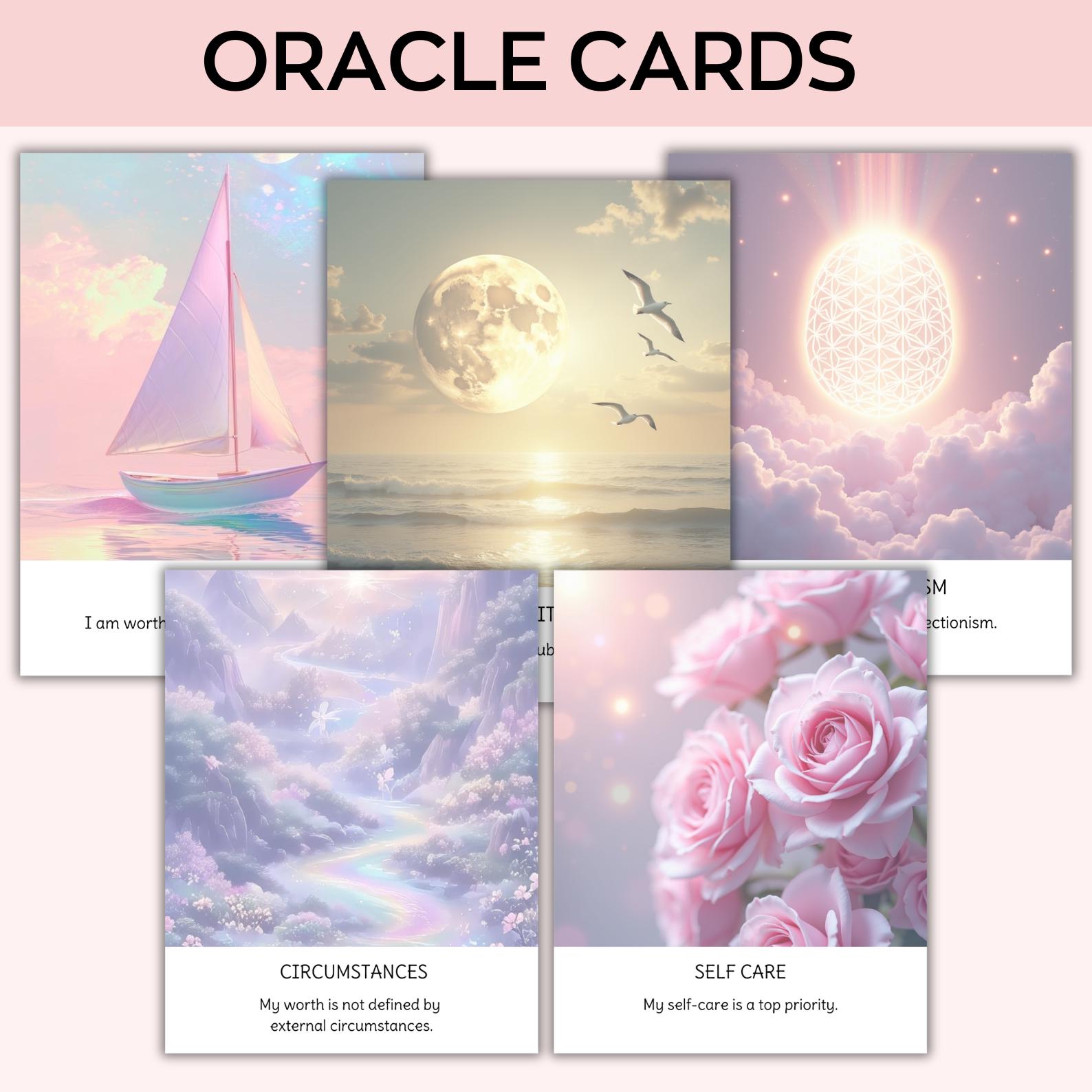 Printable Oracle Cards Bundle, 100 Printable Tarot Cards, Affirmation ...