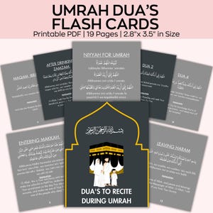 Umrah Duas para impressão, cartões Umrah florais, cartões Dua para impressão, Umrah Duas Digital, Guia Umrah, Livro Umrah, Duas para Umrah, Flashcards Umrah