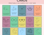 Affirmation Cards For Kids , Children's Positive Affirmation Cards, Kids Positivity Cards, Flash cards for kids, Set of 50 Kids Affirmation
