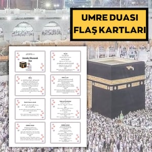 Umrah Duas para impressão, cartões turcos Umrah, guia Umrah, Duas para Umrah, flashcards Umrah, cartões Dua islâmicos, transliteração para inglês