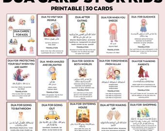 Cartes Dua pour enfants, Documents à imprimer islamiques pour enfants, Duas pour enfants, Livre Dua pour enfants, Cartes de prière, Cartes flash Dua, Duas quotidiens pour enfants, Dua pour musulmans