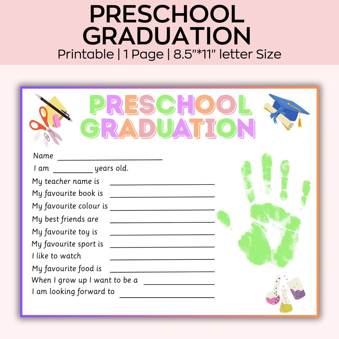 Editable Preschool Graduation Certificate, Preschool Graduation, Last