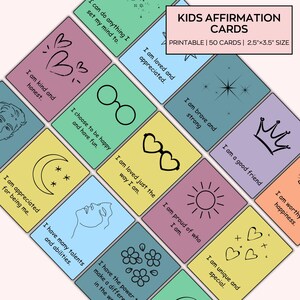 Affirmation Cards For Kids , Children's Positive Affirmation Cards, Kids Positivity Cards, Flash cards for kids, Set of 50 Kids Affirmation