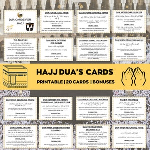Hajj/Umrah Duas Printabl, Dua Umrah-kaarten, Dua-kaarten afdrukbaar, Umrah Duas Digital, Umrah Guide, Umrah Book, Duas voor Umrah, Umrah Flashcard