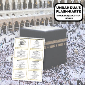 Umrah Duas para impressão, cartões Umrah alemães, cartões Dua para impressão, Umrah Duas Digital, Guia Umrah, Livro Umrah, Duas para Umrah, Flashcards Umrah