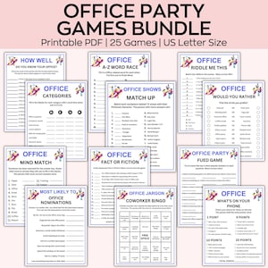 PAQUETE de juegos para fiestas de oficina, juegos para fiestas de trabajo para fomentar el espíritu de equipo y reconocer al personal, paquete de juegos para fiestas de oficina, juegos para fiestas de equipo