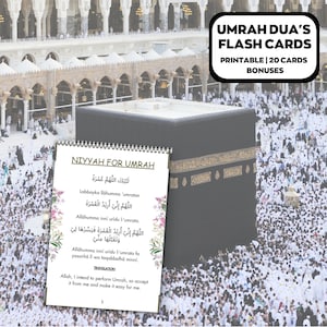 Omra Duas imprimable, cartes florales de la Omra, cartes Dua imprimables, Omra Duas numérique, Guide de la Omra, livre de la Omra, Duas pour la Omra, Cartes de la Omra