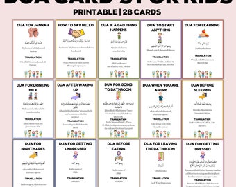 Cartes Dua pour enfants, Documents à imprimer islamiques pour enfants, Duas pour enfants, Livre Dua pour enfants, Cartes de prière, Cartes flash Dua, Duas quotidiens pour enfants, Dua pour musulmans