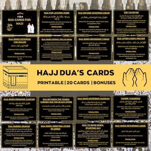 Hajj / Umrah Duas para impressão, Cartões Dua Umrah, Cartões Dua para impressão, Umrah Duas Digital, Guia Umrah, Livro Umrah, Duas para Umrah, Umrah Flashcard