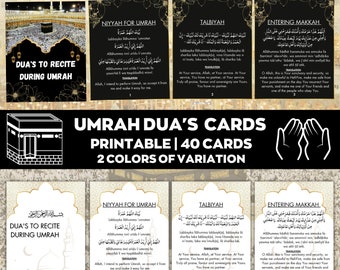 40 Umrah Duas Printable, Umrah Cards, Umrah Guide, Umrah Book, Duas for Umrah,Umrah Flashcards, Islamic Dua Cards,Transliteration to English