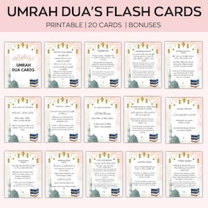 Umrah Duas para impressão, Cartões Umrah, Cartões Dua para impressão, Umrah Duas Digital, Guia Umrah, Livro Umrah, Duas para Umrah, Flashcards Umrah