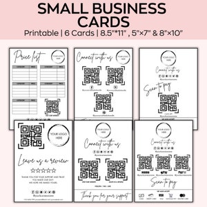 QR-Code-Zeichen für kleine Unternehmen, Canva-Vorlage bearbeitbar, Preislistenvorlage, Social-Media-QR-Code-Zeichenvorlage, Zahlungszeichen
