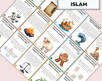 Prophets in the Quran & Islam,Islamic Printable and Digital cards, Muslim flashcards, Muslim Children&#39;s , Home schooling resources