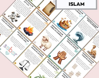 Prophets in the Quran & Islam,Islamic Printable and Digital cards, Muslim flashcards, Muslim Children's , Home schooling resources