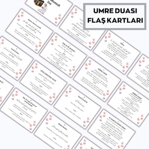Umrah Duas afdrukbaar, Umrah Turkse kaarten, Umrah Guide, Duas voor Umrah, Umrah Flashcards, islamitische Dua-kaarten, transliteratie naar het Engels