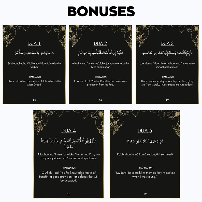 Umrah Duas Printable, Floral Umrah Cards, Dua Cards Printable, , Duas ...