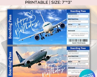 Editable Boarding Pass Template, Printable Boarding Ticket, Canva Boarding Pass Surprise Trip, Airline Ticket Canva, Digital Download