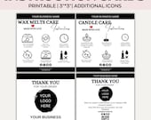 Editable Candle Care Card, Printable Wax Melt Care Instructions Card, Care Guide, Canva Template, Small Business Packaging Inserts