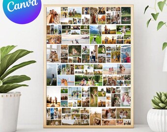 Fotokollage för begravning, fotokollage 20x30, mall för affischkollage, till minne av en man, storlek på minnesaffischen, antal kollage och affisch
