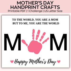 Stampabile per la festa della mamma, arte delle impronte per la festa della mamma, regalo per la festa della mamma, arte delle impronte della mamma, pagina delle attività, attività artigianale per la festa della mamma