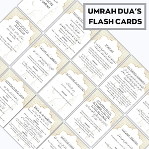 Umrah Duas para impressão, cartões Umrah florais, cartões Dua para impressão, Umrah Duas Digital, Guia Umrah, Livro Umrah, Duas para Umrah, Flashcards Umrah