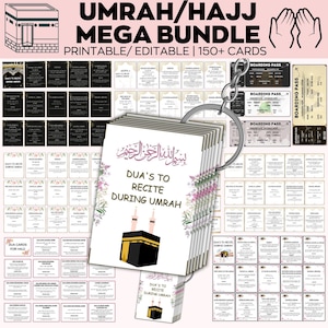 150+ umrah dua-kaarten afdrukbaar, umrah mubarak-cadeaubonnen, hadj-flashcards, dua's voor hadj, gebedskaarten, dua-herinnering, hadj-gids, umrah-boek
