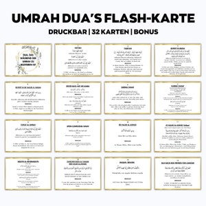 Umrah Duas para impressão, cartões Umrah alemães, cartões Dua para impressão, Umrah Duas Digital, Guia Umrah, Livro Umrah, Duas para Umrah, Flashcards Umrah