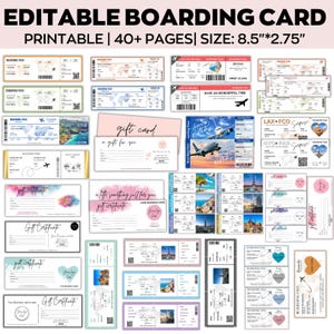 Geburtstags-Bordkarte, Überraschungs-Bordkarte, Flugticket, Stadtüberraschungsgeschenkticket, New York City Urlaub, Canva