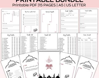 Quran Journal Printable, Quran Tracker Digital, Surah Study & Reflection, Islamic Journal, Quran Workbook, Muslim Planner