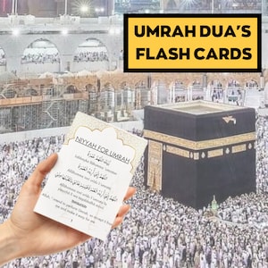 Umrah Duas para impressão, cartões Umrah florais, cartões Dua para impressão, Umrah Duas Digital, Guia Umrah, Livro Umrah, Duas para Umrah, Flashcards Umrah