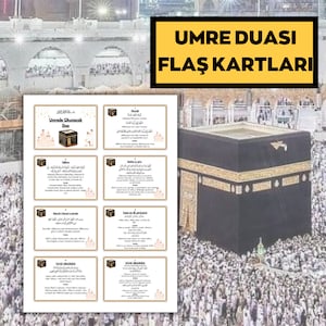 Umrah Duas para impressão, cartões Umrah turcos, cartões Dua para impressão, Umrah Duas Digital, Guia Umrah, Livro Umrah, Duas para Umrah, Flashcards Umrah