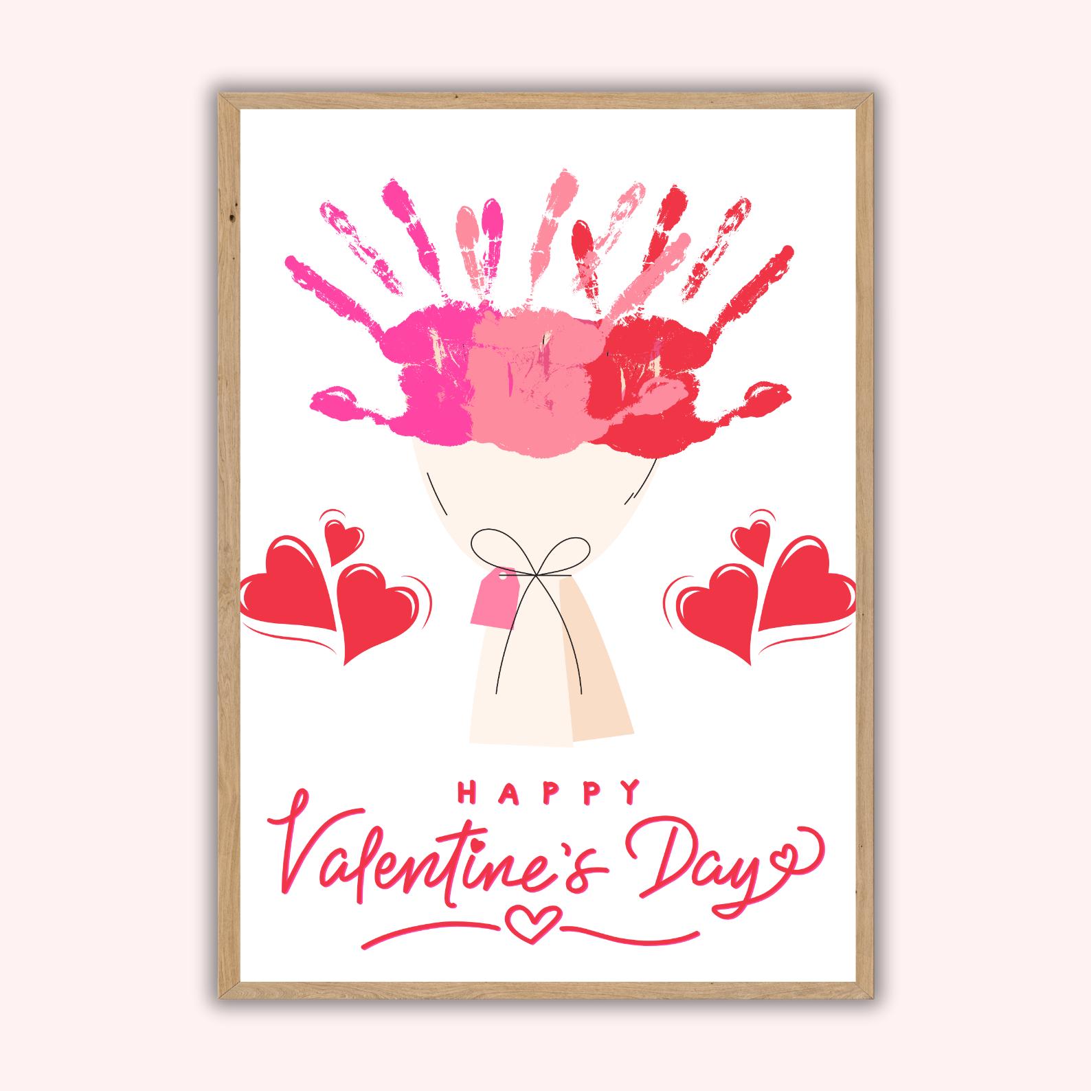 Valentine Handprint Craft Printable Bundle, Valentine Day Handprint ...