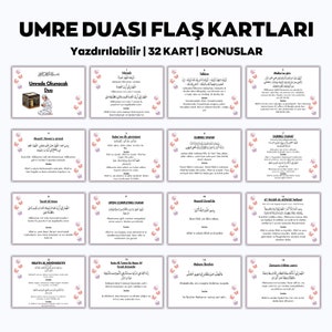 Umrah Duas stampabile, Carte turche Umrah, Guida Umrah, Duas per Umrah, Flashcard Umrah, Carte Dua islamiche,Traslitterazione in inglese